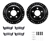 8312-42018 Drilled/Slotted Brake Rotors with 3000-Series Ceramic Brake Pads Kit & Hardware [Black], 1993-1998 Mopar, Position: R - image 1