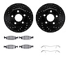 8312-42019 Drilled/Slotted Brake Rotors with 3000-Series Ceramic Brake Pads Kit & Hardware [Black], 1999-2002 Mopar, Position: F - image 1