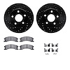 8312-42022 Drilled/Slotted Brake Rotors with 3000-Series Ceramic Brake Pads Kit & Hardware [Black], 1999-2004 Mopar, Position: F - image 1