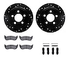 8312-42023 Drilled/Slotted Brake Rotors with 3000-Series Ceramic Brake Pads Kit & Hardware [Black], 2003-2007 Mopar, Position: R - image 1