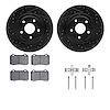 8312-42024 Drilled/Slotted Brake Rotors with 3000-Series Ceramic Brake Pads Kit & Hardware [Black], 2006-2010 Mopar, Position: R - image 1