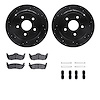 8312-42028 Drilled/Slotted Brake Rotors with 3000-Series Ceramic Brake Pads Kit & Hardware [Black], 2005-2010 Mopar, Position: R - image 1