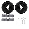 8312-42029 Drilled/Slotted Brake Rotors with 3000-Series Ceramic Brake Pads Kit & Hardware [Black], 2006-2010 Mopar, Position: F - image 1
