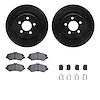 8312-42031 Drilled/Slotted Brake Rotors with 3000-Series Ceramic Brake Pads Kit & Hardware [Black], 2011-2012 Mopar, Position: F - image 1
