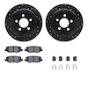 8312-42034 Drilled/Slotted Brake Rotors with 3000-Series Ceramic Brake Pads Kit & Hardware [Black], 2007-2012 Mopar, Position: R - image 1