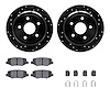 8312-42035 Drilled/Slotted Brake Rotors with 3000-Series Ceramic Brake Pads Kit & Hardware [Black], 2007-2018 Mopar, Position: R - image 1