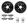 8312-42037 Drilled/Slotted Brake Rotors with 3000-Series Ceramic Brake Pads Kit & Hardware [Black], Fits Select Mopar, Position: - image 1