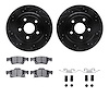 8312-42038 Drilled/Slotted Brake Rotors with 3000-Series Ceramic Brake Pads Kit & Hardware [Black], Fits Select Mopar, Position: - image 1