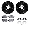 8312-42041 Drilled/Slotted Brake Rotors with 3000-Series Ceramic Brake Pads Kit & Hardware [Black], 2015-2015 Mopar, Position: F - image 1
