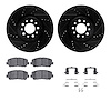 8312-42042 Drilled/Slotted Brake Rotors with 3000-Series Ceramic Brake Pads Kit & Hardware [Black], Fits Select Mopar, Position: - image 1