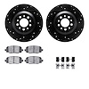 8312-42044 Drilled/Slotted Brake Rotors with 3000-Series Ceramic Brake Pads Kit & Hardware [Black], Fits Select Mopar, Position: - image 1