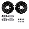 8312-42045 Drilled/Slotted Brake Rotors with 3000-Series Ceramic Brake Pads Kit & Hardware [Black], Fits Select Mopar, Position: - image 1