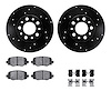 8312-42046 Drilled/Slotted Brake Rotors with 3000-Series Ceramic Brake Pads Kit & Hardware [Black], Fits Select Mopar, Position: - image 1
