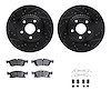 8312-42049 Drilled/Slotted Brake Rotors with 3000-Series Ceramic Brake Pads Kit & Hardware [Black], Fits Select Mopar, Position: - image 1