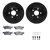 8312-42050 Drilled/Slotted Brake Rotors with 3000-Series Ceramic Brake Pads Kit & Hardware [Black], Fits Select Mopar, Position: - image 1