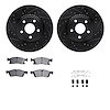 8312-42051 Drilled/Slotted Brake Rotors with 3000-Series Ceramic Brake Pads Kit & Hardware [Black], Fits Select Mopar, Position: - image 1