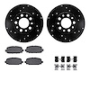 8312-42052 Drilled/Slotted Brake Rotors with 3000-Series Ceramic Brake Pads Kit & Hardware [Black], Fits Select Mopar, Position: - image 1