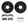 8312-45004 Drilled/Slotted Brake Rotors with 3000-Series Ceramic Brake Pads Kit & Hardware [Black], 1983-1990 GM, Position: Fron - image 1