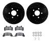 8312-45006 Drilled/Slotted Brake Rotors with 3000-Series Ceramic Brake Pads Kit & Hardware [Black], 1980-1989 GM, Position: Fron - image 1