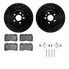 8312-45020 Drilled/Slotted Brake Rotors with 3000-Series Ceramic Brake Pads Kit & Hardware [Black], 2009-2013 GM, Position: Fron - image 1