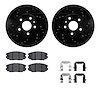 8312-45022 Drilled/Slotted Brake Rotors with 3000-Series Ceramic Brake Pads Kit & Hardware [Black], 2010-2020 GM, Position: Fron - image 1