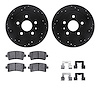 8312-45026 Drilled/Slotted Brake Rotors with 3000-Series Ceramic Brake Pads Kit & Hardware [Black], 2011-2016 GM, Position: Rear - image 1