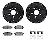 8312-45029 Drilled/Slotted Brake Rotors with 3000-Series Ceramic Brake Pads Kit & Hardware [Black], 2011-2018 GM, Position: Rear - image 1