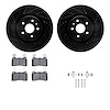 8312-45030 Drilled/Slotted Brake Rotors with 3000-Series Ceramic Brake Pads Kit & Hardware [Black], 2010-2015 GM, Position: Fron - image 1