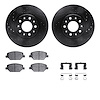 8312-45031 Drilled/Slotted Brake Rotors with 3000-Series Ceramic Brake Pads Kit & Hardware [Black], 2016-2020 GM, Position: Fron - image 1