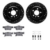 8312-45034 Drilled/Slotted Brake Rotors with 3000-Series Ceramic Brake Pads Kit & Hardware [Black], 2016-2018 GM, Position: Rear - image 1