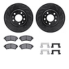 8312-46008 Drilled/Slotted Brake Rotors with 3000-Series Ceramic Brake Pads Kit & Hardware [Black], 2004-2004 GM, Position: Fron - image 1