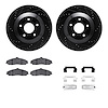 8312-46012 Drilled/Slotted Brake Rotors with 3000-Series Ceramic Brake Pads Kit & Hardware [Black], 1997-2004 GM, Position: Fron - image 1
