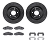 8312-46016 Drilled/Slotted Brake Rotors with 3000-Series Ceramic Brake Pads Kit & Hardware [Black], 2005-2009 GM, Position: Fron - image 1