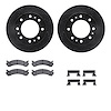 8312-46021 Drilled/Slotted Brake Rotors with 3000-Series Ceramic Brake Pads Kit & Hardware [Black], 2006-2011 GM, Position: Fron - image 1