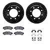 8312-46022 Drilled/Slotted Brake Rotors with 3000-Series Ceramic Brake Pads Kit & Hardware [Black], 2000-2011 GM, Position: Rear - image 1