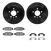 8312-46026 Drilled/Slotted Brake Rotors with 3000-Series Ceramic Brake Pads Kit & Hardware [Black], 2003-2011 GM, Position: Rear - image 1