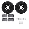 8312-46029 Drilled/Slotted Brake Rotors with 3000-Series Ceramic Brake Pads Kit & Hardware [Black], 2014-2020 GM, Position: Fron - image 1
