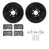 8312-46031 Drilled/Slotted Brake Rotors with 3000-Series Ceramic Brake Pads Kit & Hardware [Black], 2004-2011 GM, Position: Fron - image 1