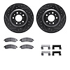 8312-46034 Drilled/Slotted Brake Rotors with 3000-Series Ceramic Brake Pads Kit & Hardware [Black], 2004-2008 GM, Position: Fron - image 1