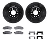 8312-46035 Drilled/Slotted Brake Rotors with 3000-Series Ceramic Brake Pads Kit & Hardware [Black], 2004-2009 GM, Position: Fron - image 1