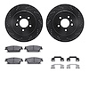 8312-46036 Drilled/Slotted Brake Rotors with 3000-Series Ceramic Brake Pads Kit & Hardware [Black], 2005-2011 GM, Position: Rear - image 1