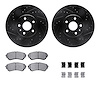 8312-46041 Drilled/Slotted Brake Rotors with 3000-Series Ceramic Brake Pads Kit & Hardware [Black], 2008-2014 GM, Position: Fron - image 1