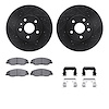 8312-46042 Drilled/Slotted Brake Rotors with 3000-Series Ceramic Brake Pads Kit & Hardware [Black], 2008-2014 GM, Position: Fron - image 1