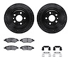 8312-46045 Drilled/Slotted Brake Rotors with 3000-Series Ceramic Brake Pads Kit & Hardware [Black], 2008-2014 GM, Position: Rear - image 1