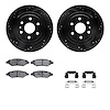 8312-46046 Drilled/Slotted Brake Rotors with 3000-Series Ceramic Brake Pads Kit & Hardware [Black], 2010-2016 GM, Position: Rear - image 1
