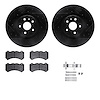 8312-46048 Drilled/Slotted Brake Rotors with 3000-Series Ceramic Brake Pads Kit & Hardware [Black], 2009-2015 GM, Position: Fron - image 1