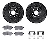 8312-46050 Drilled/Slotted Brake Rotors with 3000-Series Ceramic Brake Pads Kit & Hardware [Black], 2010-2016 GM, Position: Fron - image 1