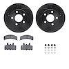 8312-47027 Drilled/Slotted Brake Rotors with 3000-Series Ceramic Brake Pads Kit & Hardware [Black], 1990-1993 GM, Position: Fron - image 1