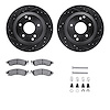 8312-47030 Drilled/Slotted Brake Rotors with 3000-Series Ceramic Brake Pads Kit & Hardware [Black], 1988-1994 GM, Position: Fron - image 1