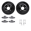 8312-47033 Drilled/Slotted Brake Rotors with 3000-Series Ceramic Brake Pads Kit & Hardware [Black], 1988-1996 GM, Position: Rear - image 1